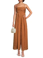 Ottie Polka Dot Cotton Jumpsuit