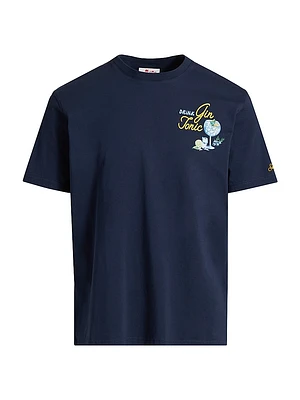 Drink Gin Tonic Cotton Crewneck T-Shirt