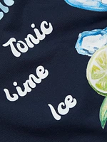 Drink Gin Tonic Cotton Crewneck T-Shirt