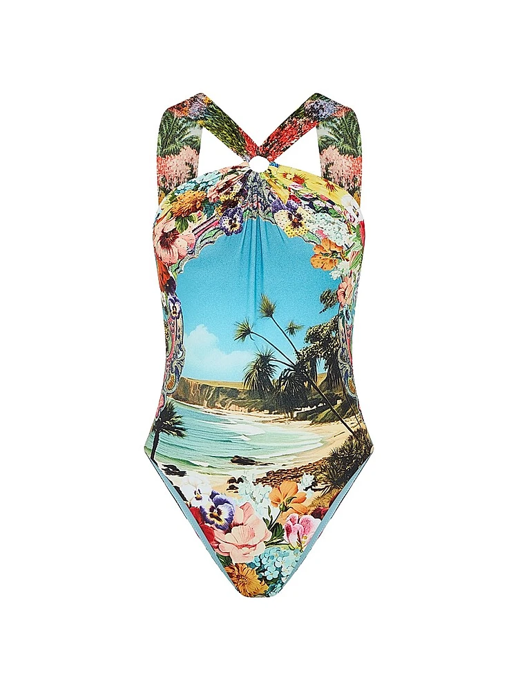 Bathing Bombshell Highneck One-Piece Swimsuit