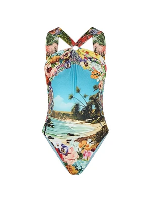 Bathing Bombshell Highneck One-Piece Swimsuit
