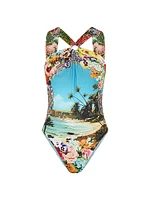 Bathing Bombshell Highneck One-Piece Swimsuit