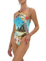 Bathing Bombshell Highneck One-Piece Swimsuit