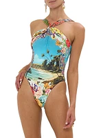 Bathing Bombshell Highneck One-Piece Swimsuit