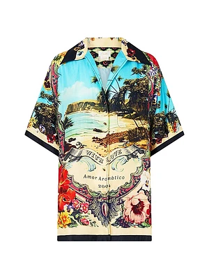 Bathing Bombshell Oversized Silk Shirt
