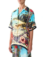 Bathing Bombshell Oversized Silk Shirt