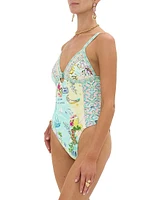 Just Coasting Knotted Printed One-Piece Swimsuit