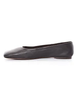 Leather Square-Toe Ballet Flats