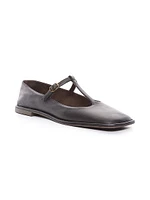 Leather T-Strap Ballet Flats