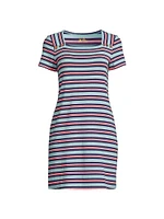 Beaty Striped Cotton-Blend Minidress