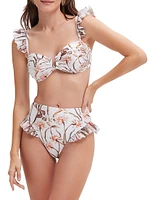 Botanic Retro Flutter Bikini Top