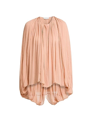 Drape Creponne Silk Cape High-Low Top