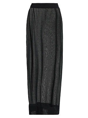 Sheer Cotton-Blend Maxi Skirt