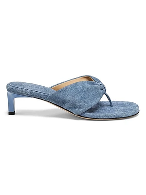45MM Denim & Leather Sandals