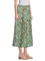 Siffan Printed A-Line Midi-Skirt
