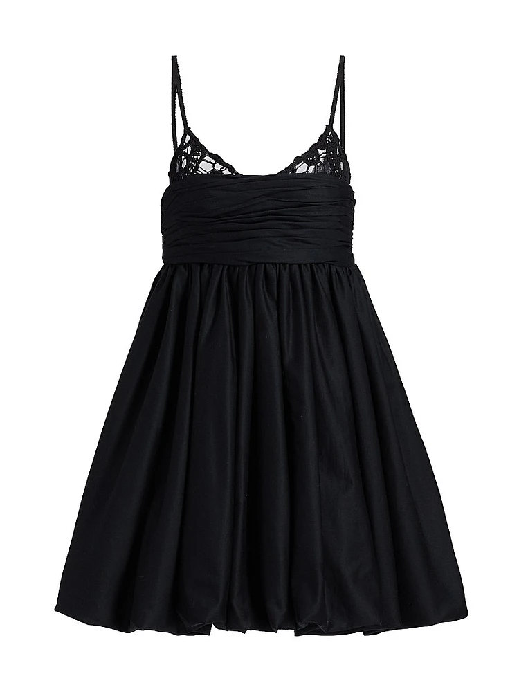 Alexa Lace-Trimmed Bubble Minidress