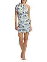 Danai Floral One-Shoulder Minidress