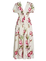 Sonya Pleated Floral Midi-Dress