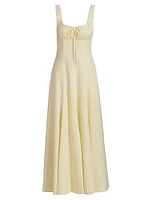 Dina Linen-Blend Fit & Flare Maxi Dress