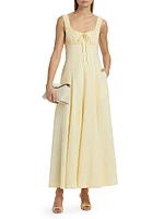 Dina Linen-Blend Fit & Flare Maxi Dress