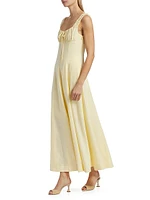 Dina Linen-Blend Fit & Flare Maxi Dress