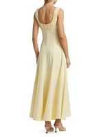 Dina Linen-Blend Fit & Flare Maxi Dress