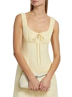 Dina Linen-Blend Fit & Flare Maxi Dress