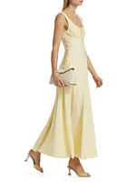 Dina Linen-Blend Fit & Flare Maxi Dress