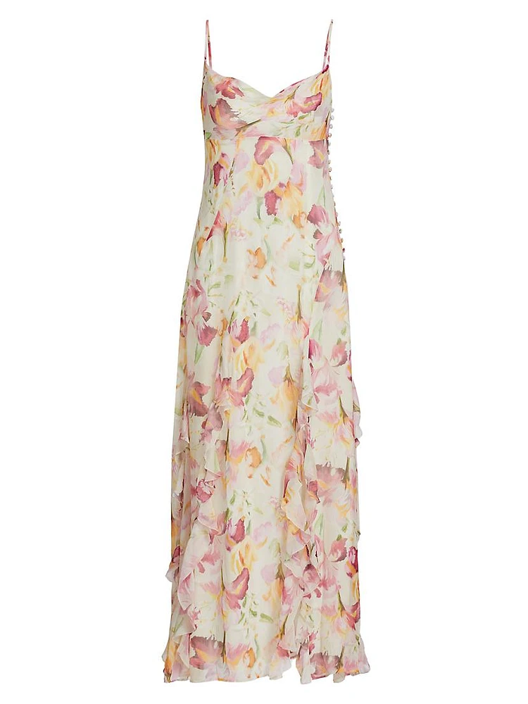 Kamila Ruffle Cowl A-line Gown