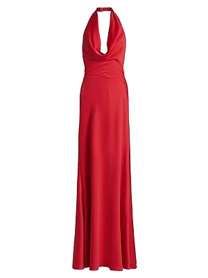 Marcheline Crêpe Halterneck Gown