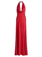 Marcheline Crêpe Halterneck Gown