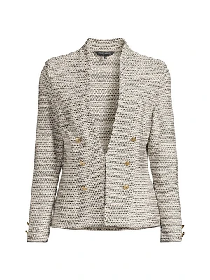 Tanya Foster x Ming Wang Tweed Double-Breasted Blazer
