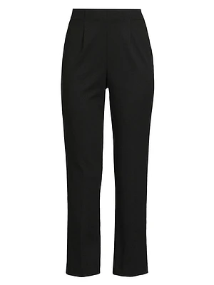 Tanya Foster x Ming Wang Stretch Crêpe Back-Slit Pants