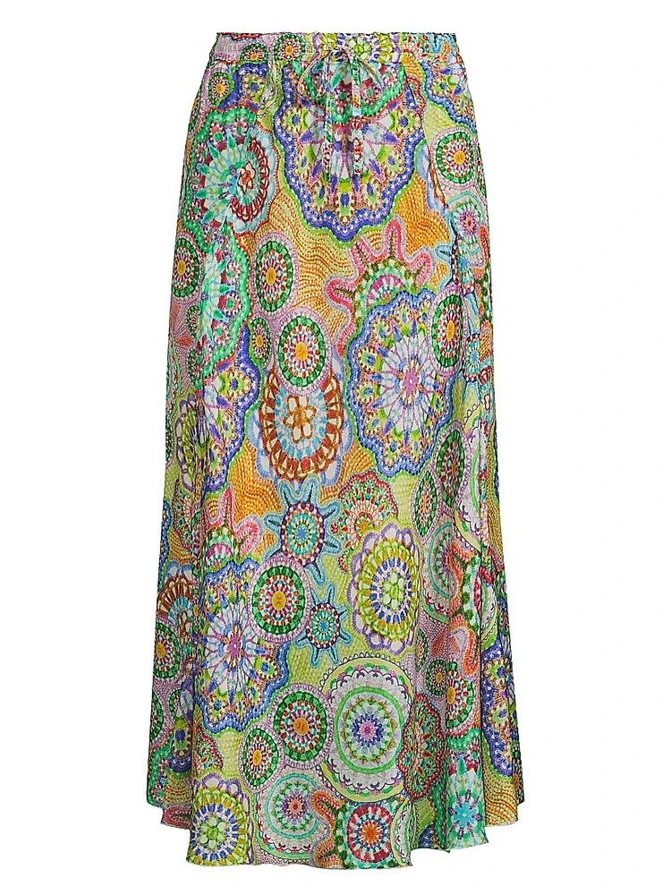 Kiki Printed Silk Maxi Skirt