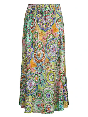 Kiki Printed Silk Maxi Skirt