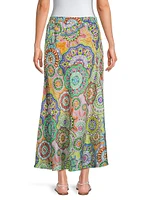 Kiki Printed Silk Maxi Skirt