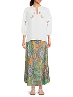 Kiki Printed Silk Maxi Skirt