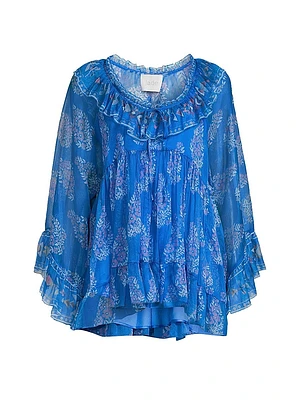 Gal Ruffle Tie Blouse