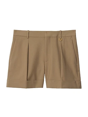 Pleated Wool Shorts