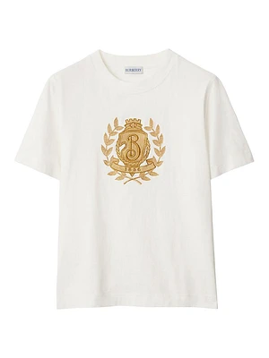 B Crest Embroidered Cotton T-Shirt