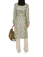 Floral Belted Trench Coat