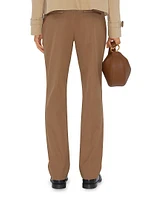 Pleated Cotton Straight-Leg Pants