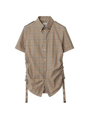 Check Cotton Short-Sleeve Shirt