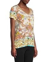 The Janie Favorite Printed V-Neck T-Shirt