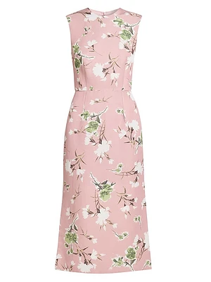Floral Sleeveless Midi Pencil Dress