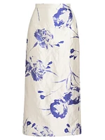 Carnation Pencil Midi-Skirt