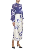 Carnation Pencil Midi-Skirt