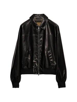 Leather Bomber Jacket