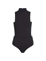 Crepe Jersey Mock Turtleneck Bodysuit
