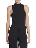 Crepe Jersey Mock Turtleneck Bodysuit